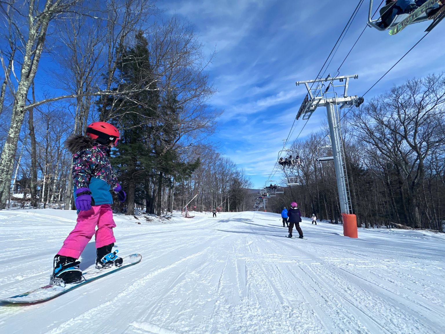 Girl on snowboard