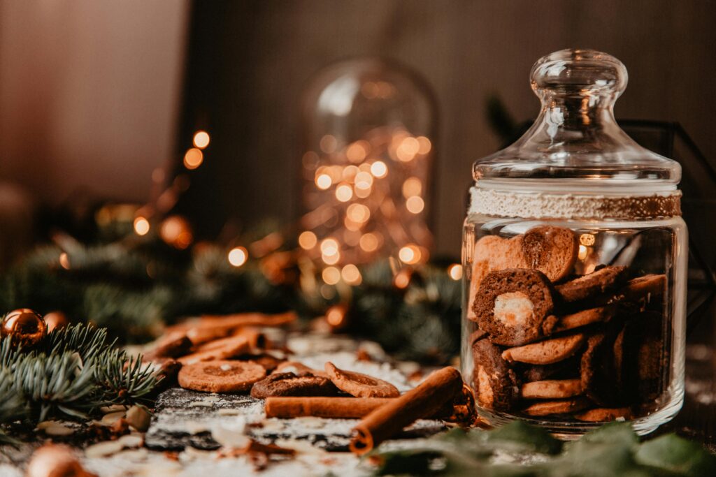 Jar of Christmas cookies